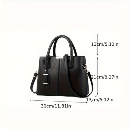 1pc, Fashionable Large Capacity Tote Handbag, Casual Style, PU Leather, Versatile Shoulder & Crossbody Bag