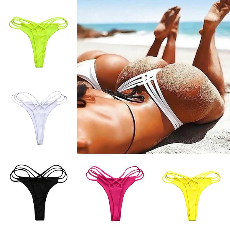 Cross Strap Swimwear Sexy Bikinis Bottom for Women Fashion Swimsuit Bikini Panties Cheeky Thong Bikini Bottoms Swim Trunks