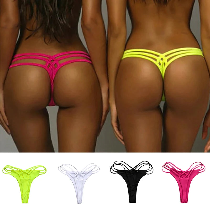 Cross Strap Swimwear Sexy Bikinis Bottom for Women Fashion Swimsuit Bikini Panties Cheeky Thong Bikini Bottoms Swim Trunks