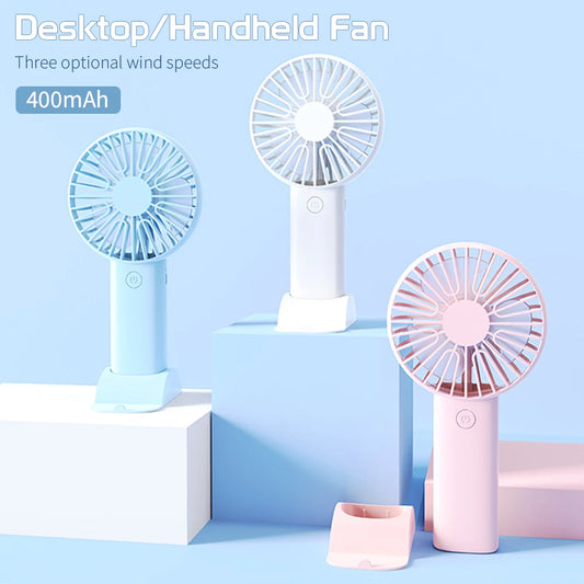 Mini Portable Fans Handheld USB Rechargeable Fan Mini Desktop Air Cooler Outdoor Fan Cooling Travel Hand Fans Ventilation Fan