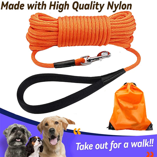 Pet Dog Leashes 15/30/50 FT Long Nylon Tracking Rope Outdoor Recall Agility Training Dogs Lead Leash For Medium Large Dog Leash