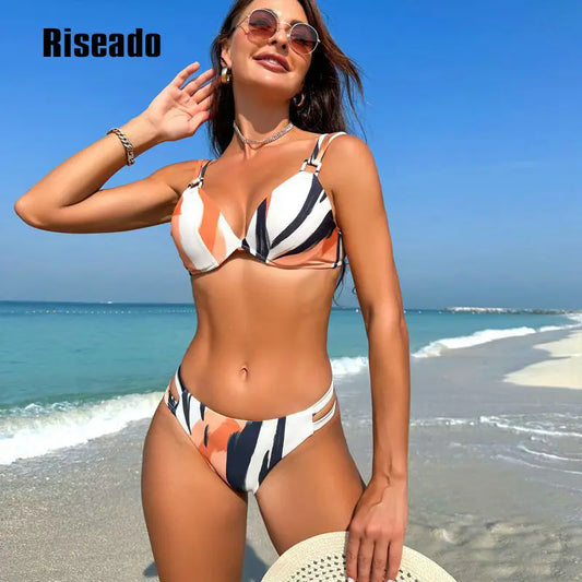 Underwire Push Up Low Waist Bikini Sets Swimsuit For Women Sexy High Leg Cut Two Pieces 2024 Beach Bathing Suit Swimwear